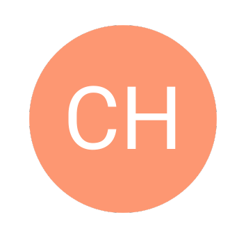 Cercle de couleur saumon avec les initiales CH