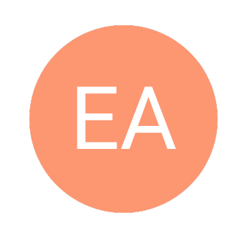 Cercle de couleur saumon avec les initiales EA